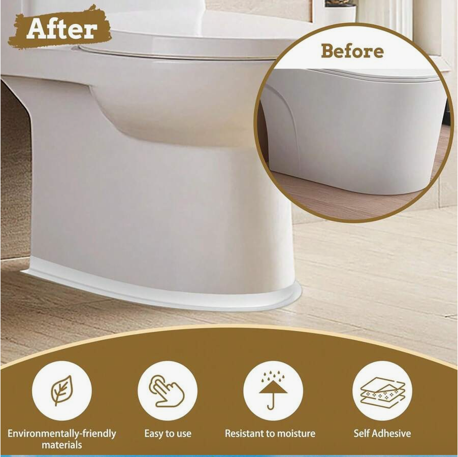 Waterproof Floor Seal Sticker Tape – Self-Adhesive PVC Caulk Strip for Bathroom, Kitchen, Sink & Bathtub Edges