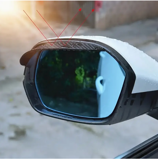 2PCS Carbon Fiber Side Mirror Rain Guards – Universal Windproof Car Mirror Visors for Cars, SUVs & Trucks