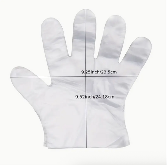 100-Pack Plastic Disposable Gloves – Food-Safe, Durable & Lightweight | Ideal for Cooking, Meal Prep, Kitchen Use, BBQ, Cleaning & Restaurant Service