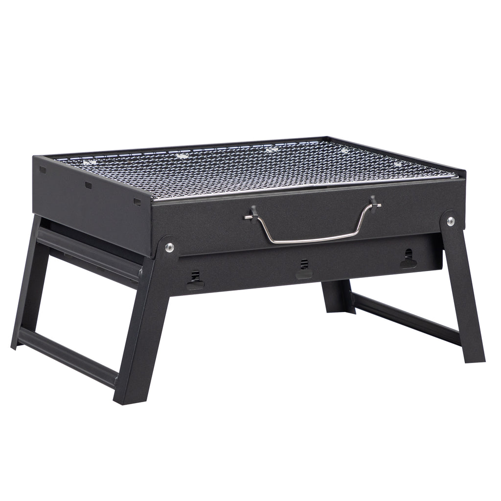 Portable BBQ Grill with Folding Feet – Compact Charcoal Barbecue for Camping, Picnics, Beach Parties & Backyard Cooking