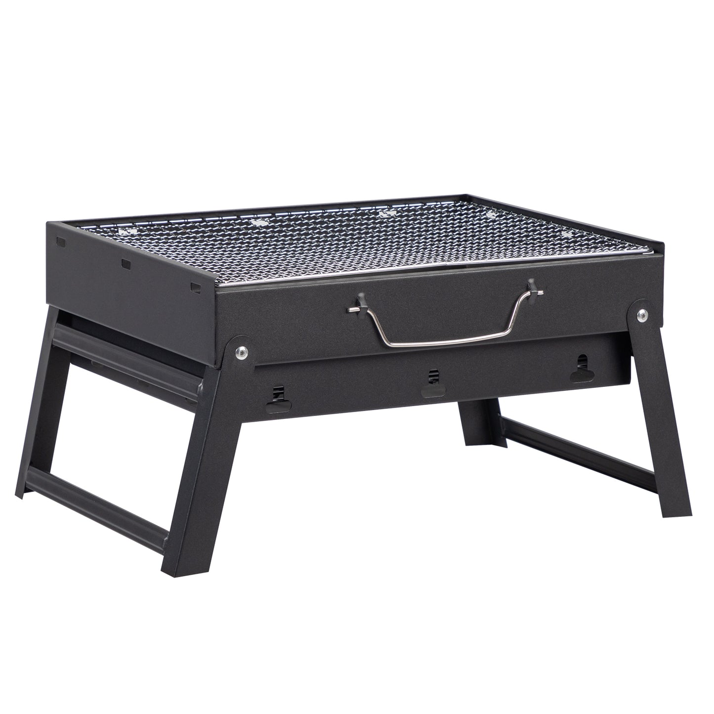 Portable BBQ Grill with Folding Feet – Compact Charcoal Barbecue for Camping, Picnics, Beach Parties & Backyard Cooking