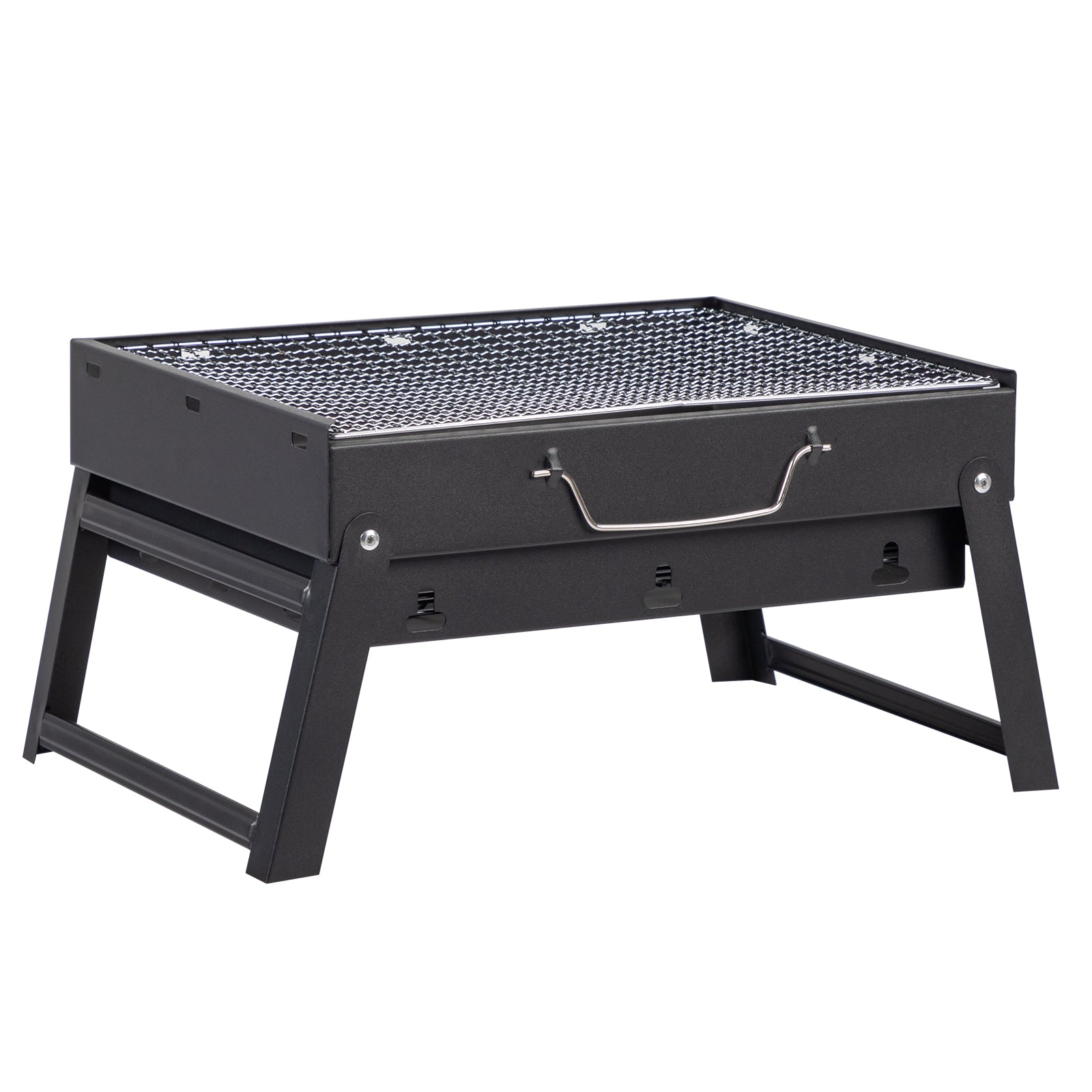 Portable BBQ Grill with Folding Feet – Compact Charcoal Barbecue for Camping, Picnics, Beach Parties & Backyard Cooking