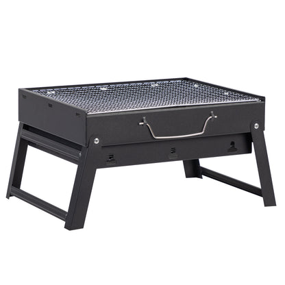 Portable BBQ Grill with Folding Feet – Compact Charcoal Barbecue for Camping, Picnics, Beach Parties & Backyard Cooking