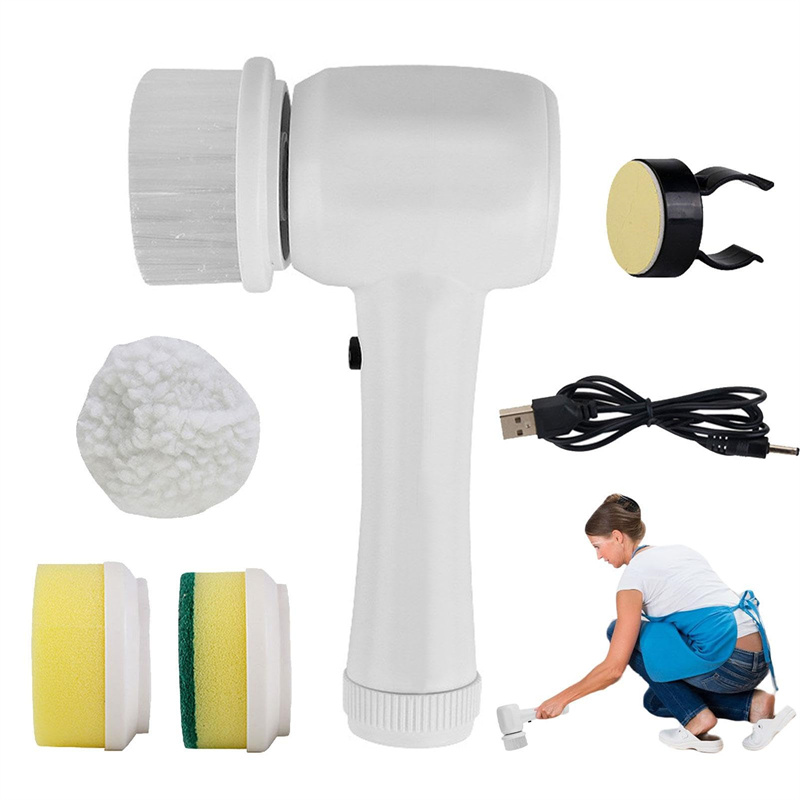 4-in-1 Electric Cleaning Brush – Cordless Handheld Spinning Scrubber for Kitchen, Bathroom & Home Cleaning