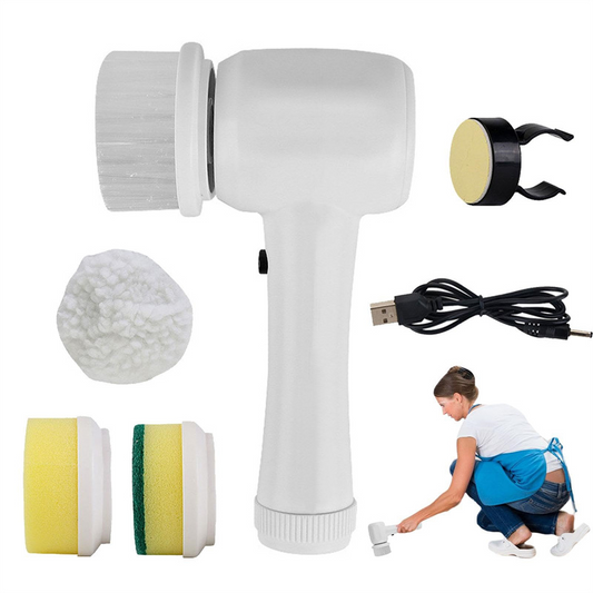 4-in-1 Electric Cleaning Brush – Cordless Handheld Spinning Scrubber for Kitchen, Bathroom & Home Cleaning