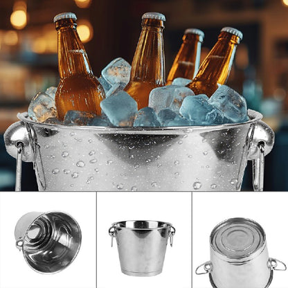 5L Stainless Steel Ice Bucket Wine Cooler with Handles – Beverage Chiller for Parties, BBQs, Bars & Events