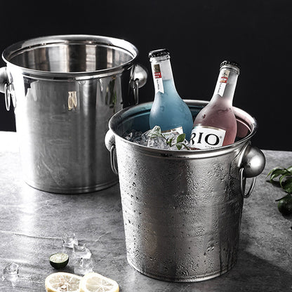 5L Stainless Steel Ice Bucket Wine Cooler with Handles – Beverage Chiller for Parties, BBQs, Bars & Events