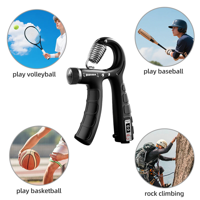 Adjustable Hand Grip Strengthener 11–132 lbs – Forearm, Wrist & Finger Exerciser for Grip Strength Training (Black)