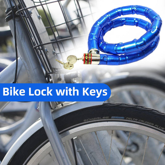 Anti-Theft Bike Lock with Keys – High-Security Chain Lock for Bicycles, E-Scooters & Motorcycles (Random Colour)