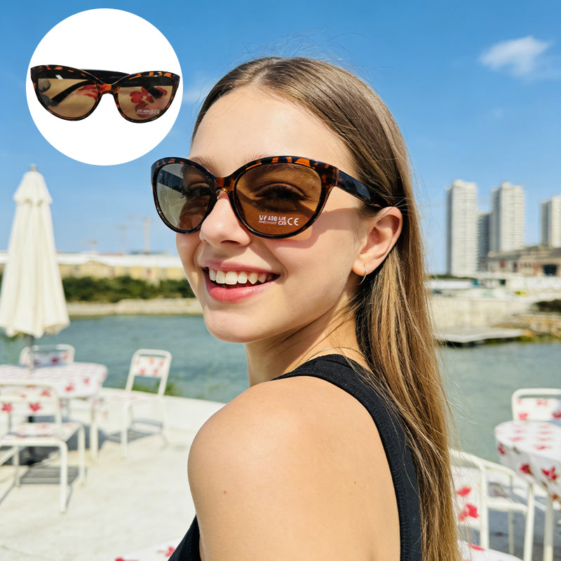 Ladies Tortoise Shell Sunglasses UV400 Protection – Women’s Stylish Shades for Daily Wear, Travel & Outdoor Use