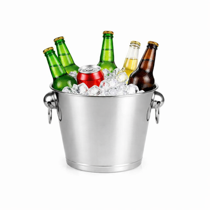 5L Stainless Steel Ice Bucket Wine Cooler with Handles – Beverage Chiller for Parties, BBQs, Bars & Events