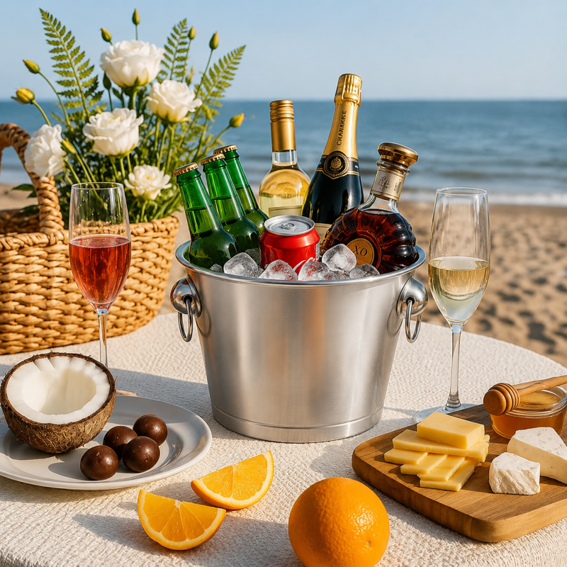 5L Stainless Steel Ice Bucket Wine Cooler with Handles – Beverage Chiller for Parties, BBQs, Bars & Events