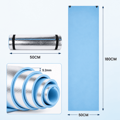 Camping Roll-Up Foam Sleeping Mat 180 x 50cm – Waterproof Insulated Foil Mattress for Camping, Hiking & Outdoor Adventures