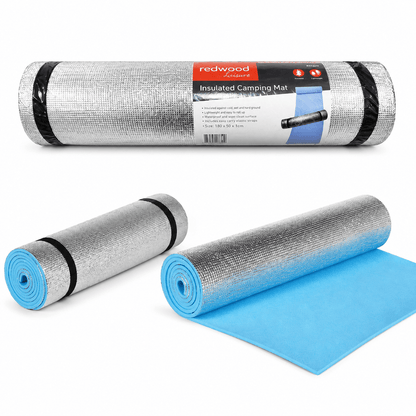 Camping Roll-Up Foam Sleeping Mat 180 x 50cm – Waterproof Insulated Foil Mattress for Camping, Hiking & Outdoor Adventures