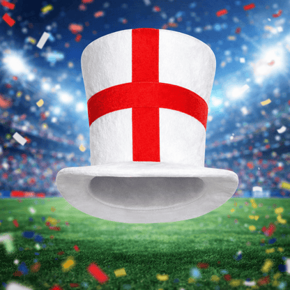 England St George Cross Top Hat – England Flag Party Hat for Football Matches, Sports Events & Fan Celebrations