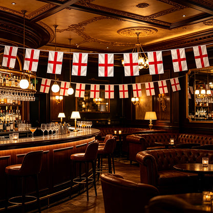 3-Pack England St George Flag Bunting – 4M Football Party Decorations with 11 Flags Each for World Cup, Euro & Sports Events