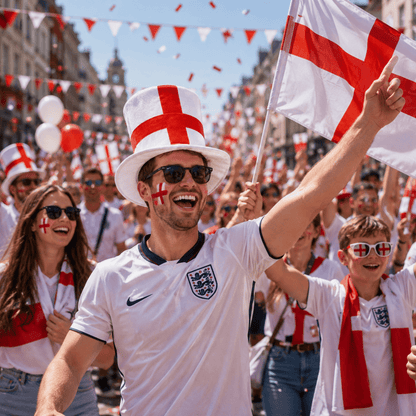 England St George Cross Top Hat – England Flag Party Hat for Football Matches, Sports Events & Fan Celebrations