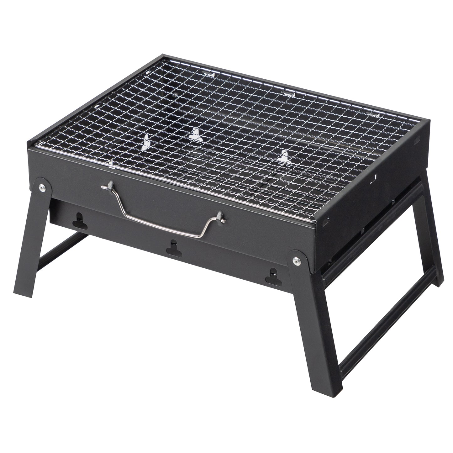 Portable BBQ Grill with Folding Feet – Compact Charcoal Barbecue for Camping, Picnics, Beach Parties & Backyard Cooking