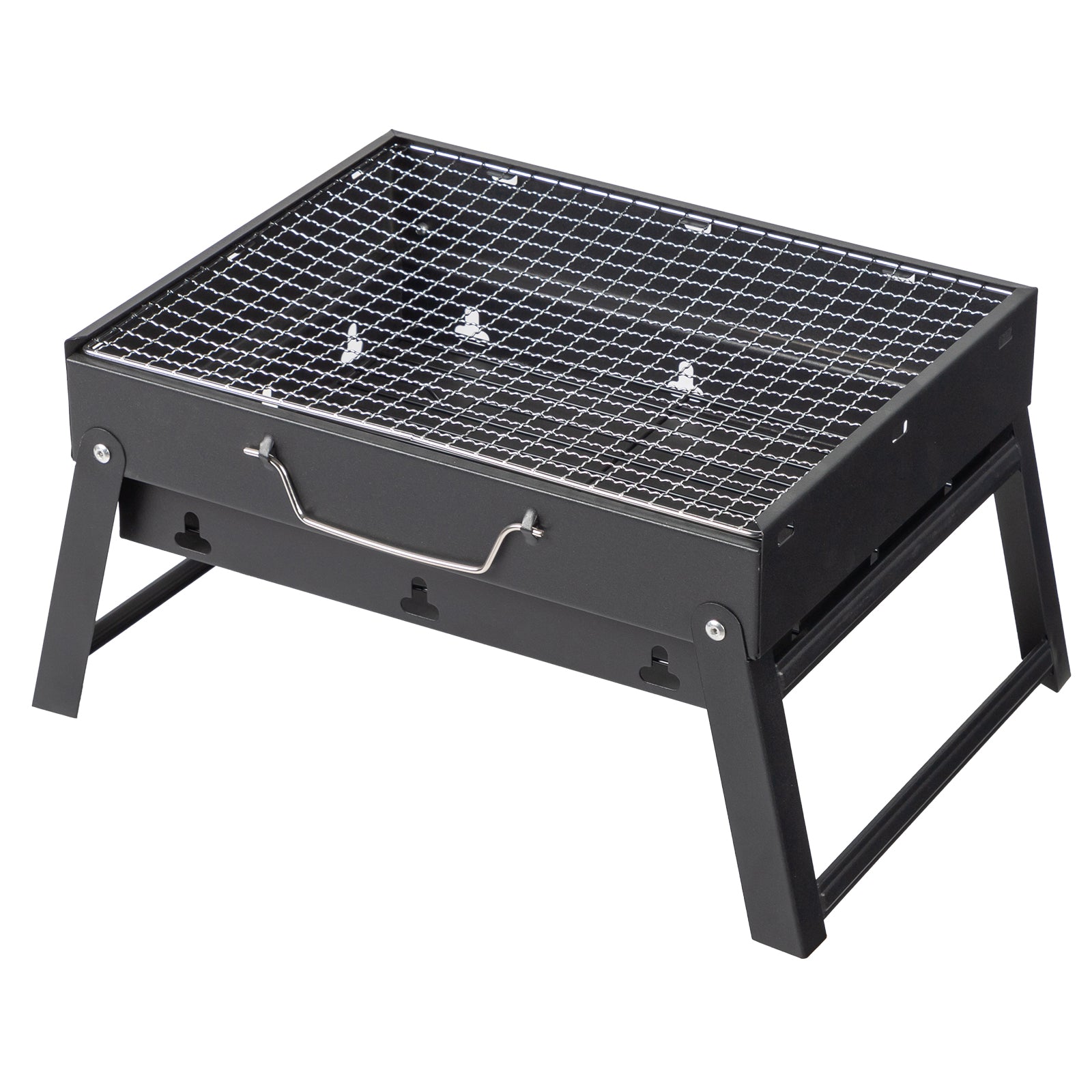 Portable BBQ Grill with Folding Feet – Compact Charcoal Barbecue for Camping, Picnics, Beach Parties & Backyard Cooking