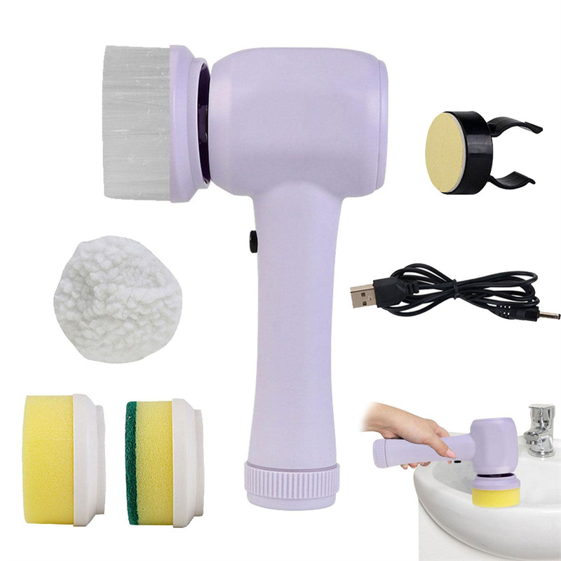 4-in-1 Electric Cleaning Brush – Cordless Handheld Spinning Scrubber for Kitchen, Bathroom & Home Cleaning