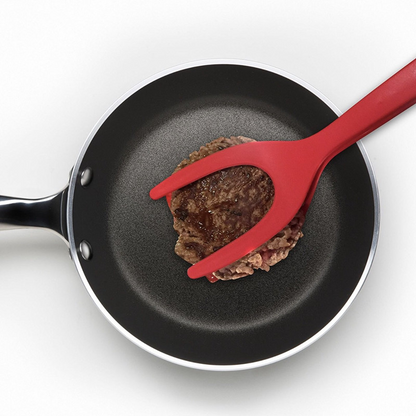 2-in-1 Grip & Flip Kitchen Tongs – Egg Spatula Clamp for Pancakes, Omelets, French Toast & Fried Eggs
