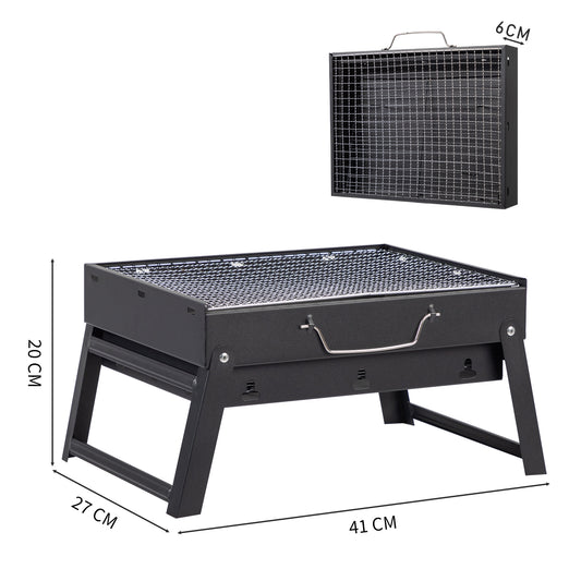 Portable BBQ Grill with Folding Feet – Compact Charcoal Barbecue for Camping, Picnics, Beach Parties & Backyard Cooking