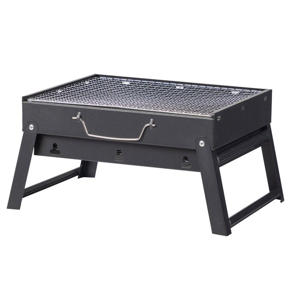 Portable BBQ Grill with Folding Feet – Compact Charcoal Barbecue for Camping, Picnics, Beach Parties & Backyard Cooking