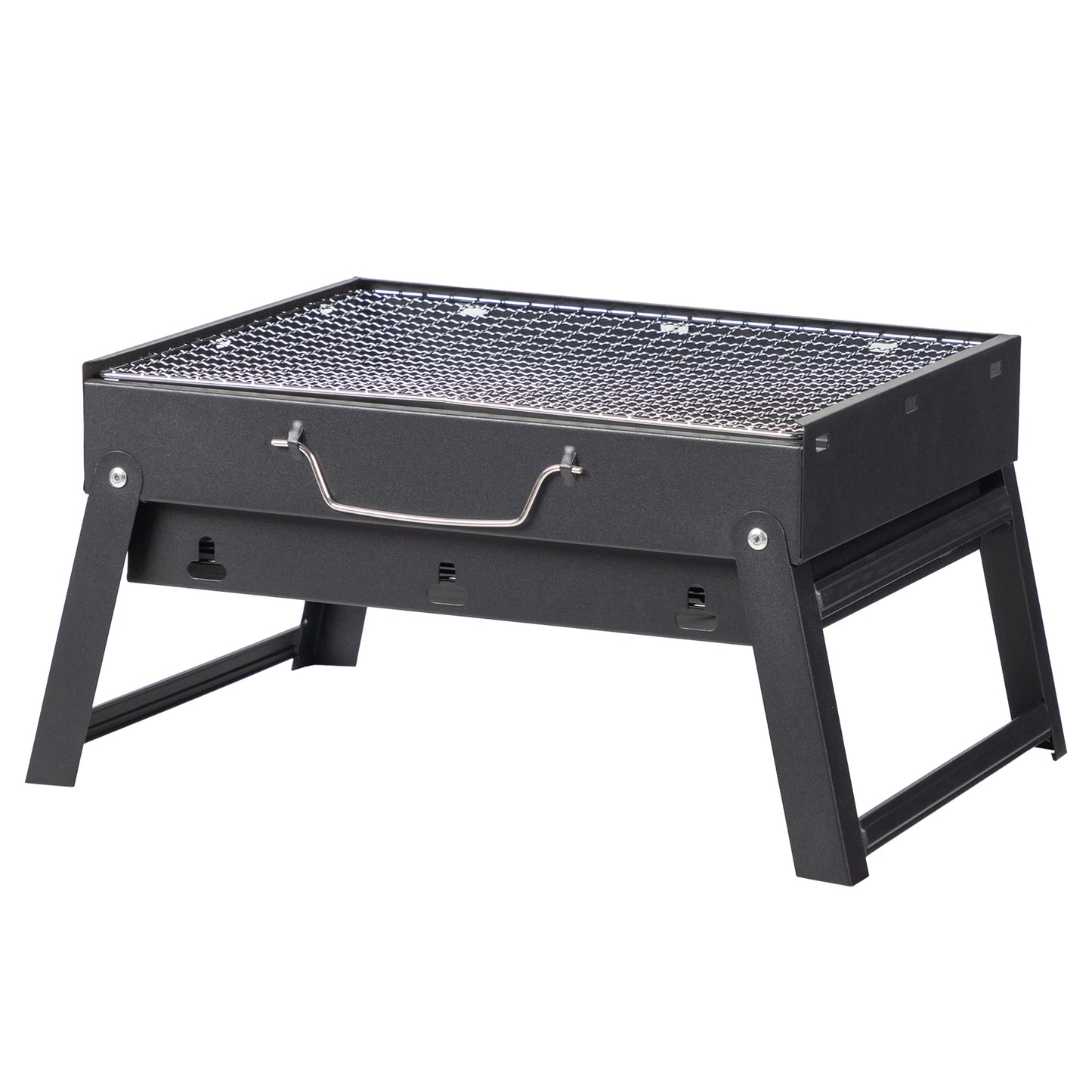 Portable BBQ Grill with Folding Feet – Compact Charcoal Barbecue for Camping, Picnics, Beach Parties & Backyard Cooking