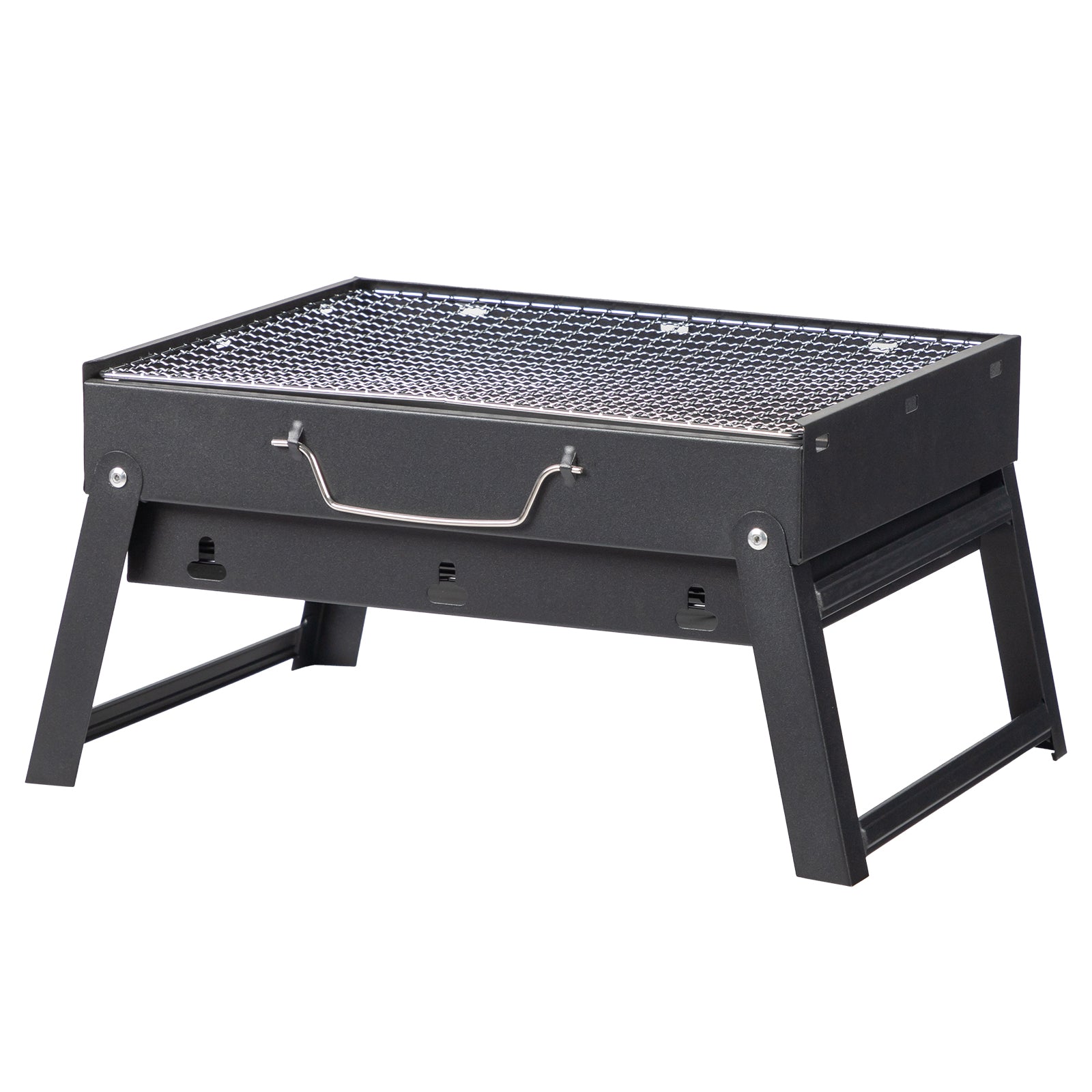 Portable BBQ Grill with Folding Feet – Compact Charcoal Barbecue for Camping, Picnics, Beach Parties & Backyard Cooking