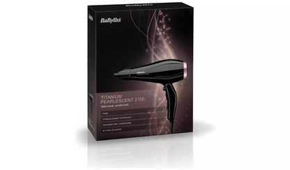 BaByliss Titanium Pearlescent 2100 Hair Dryer – Powerful 2100W Blow Dryer for Fast Drying & Salon-Smooth Finish