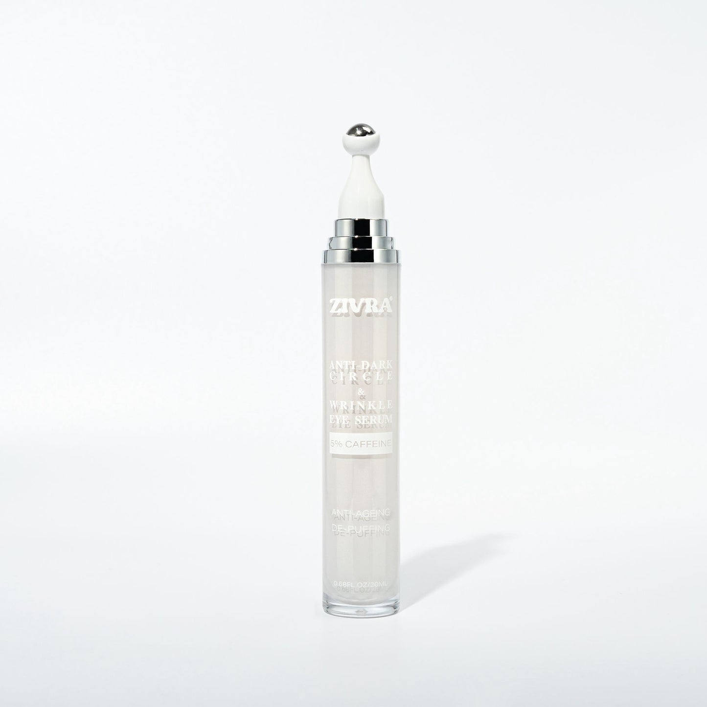 ZIVRA Anti Dark Circle Eye Serum with 5% Caffeine – De-Puffing & Anti-Ageing Under Eye Serum with 360° Roller Applicator 20ml