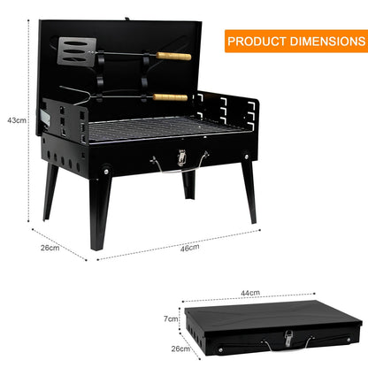 Portable Folding Charcoal BBQ Grill – Compact Barbecue for Camping, Picnics, Garden & Outdoor Cooking