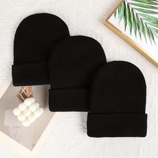 Men’s Winter Beanie Hats – Warm Knit Windproof Caps for Outdoor, Casual & Everyday Wear (3-Pack)