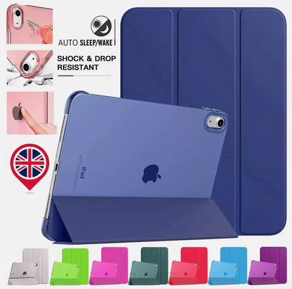 11-Inch Smart Leather Case for iPad 11th Generation 2025 – Stand Cover with Auto Sleep/Wake Protection (UK Compatible)