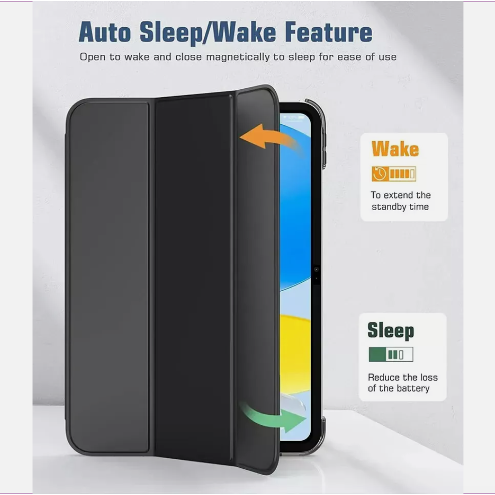11-Inch Smart Leather Case for iPad 11th Generation 2025 – Stand Cover with Auto Sleep/Wake Protection (UK Compatible)