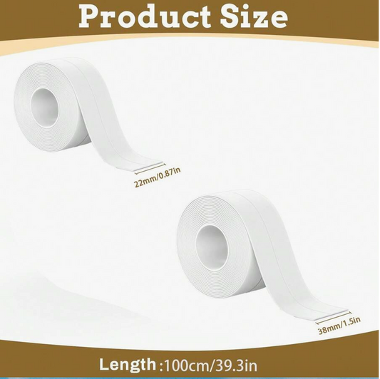 Waterproof Floor Seal Sticker Tape – Self-Adhesive PVC Caulk Strip for Bathroom, Kitchen, Sink & Bathtub Edges