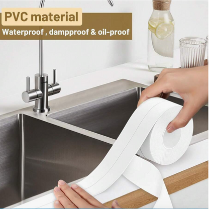 Waterproof Floor Seal Sticker Tape – Self-Adhesive PVC Caulk Strip for Bathroom, Kitchen, Sink & Bathtub Edges