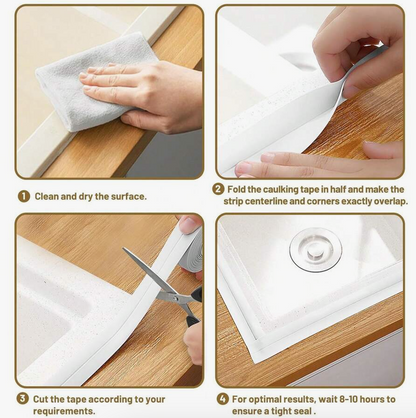 Waterproof Floor Seal Sticker Tape – Self-Adhesive PVC Caulk Strip for Bathroom, Kitchen, Sink & Bathtub Edges