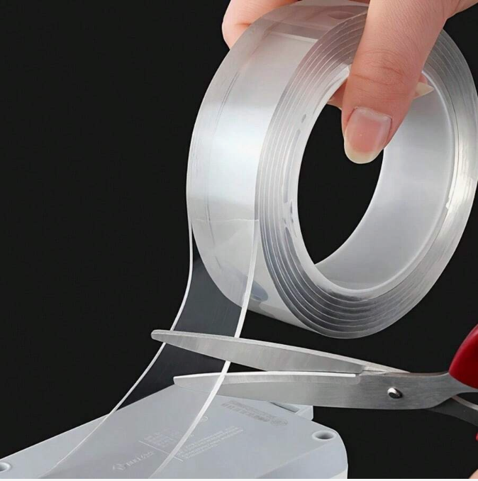 Heavy Duty Double-Sided Nano Tape – Reusable Washable Transparent Adhesive Tape for Home, Office & Car