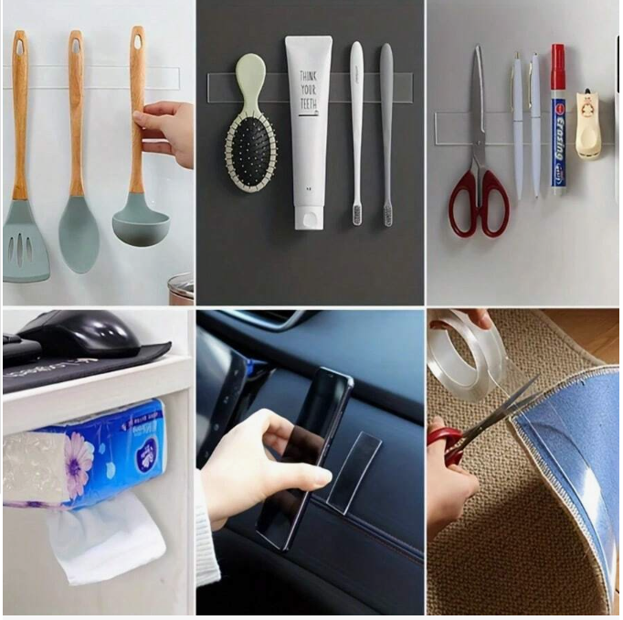 Heavy Duty Double-Sided Nano Tape – Reusable Washable Transparent Adhesive Tape for Home, Office & Car
