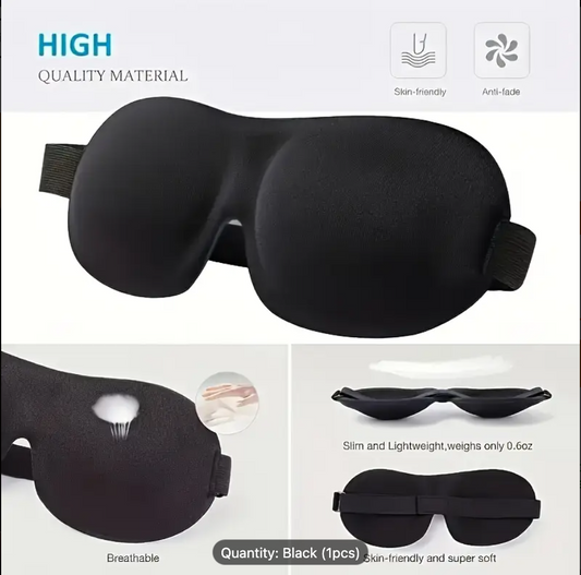3D Sleep Eye Mask with Blackout Shade – Comfortable Breathable Eye Protection Mask for Travel, Airplane & Deep Sleep