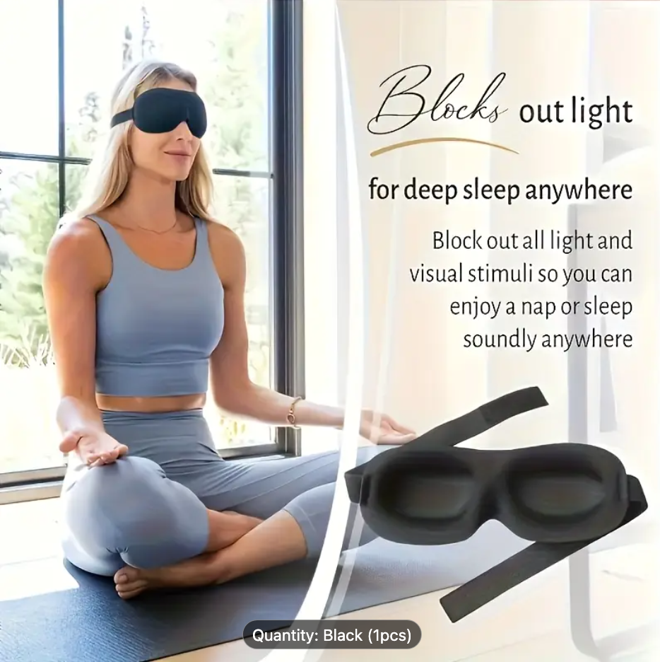 3D Sleep Eye Mask with Blackout Shade – Comfortable Breathable Eye Protection Mask for Travel, Airplane & Deep Sleep