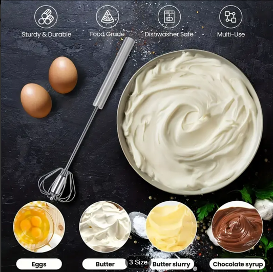 Stainless Steel Multi-Function Whisk & Milk Frother – Handheld Egg Beater & Cream Mixer for Baking, Coffee & Kitchen Use (1PC)