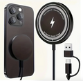 15W Magnetic Wireless Charger Pad – Fast Charging for iPhone 16/15/14/13/12/11 Series | USB-C & USB-A Dual Input, Overcharge Protection