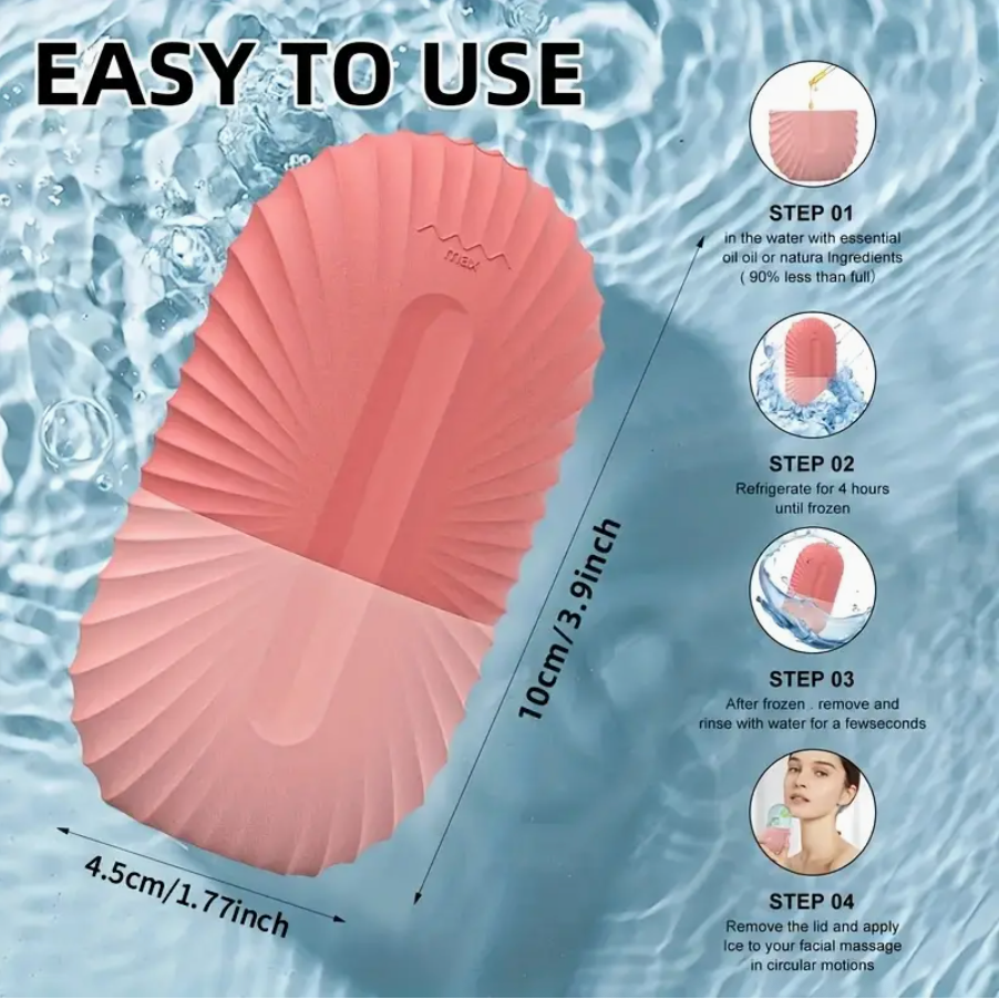 Silicone Ice Roller for Face – Manual Cooling Facial Massage Tool for Skin Soothing, Puffiness Relief & Daily Skincare