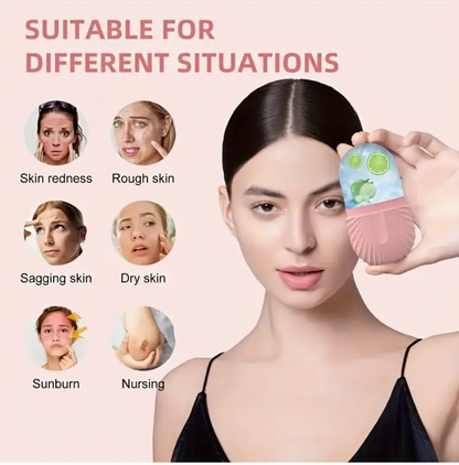 Silicone Ice Roller for Face – Manual Cooling Facial Massage Tool for Skin Soothing, Puffiness Relief & Daily Skincare