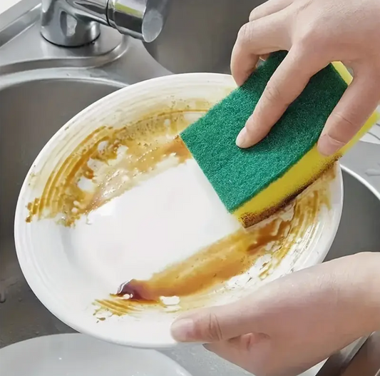 10PCS Kitchen Cleaning Sponges – Double-Sided Heavy-Duty Dishwashing & Scouring Pads for Pots, Pans & Sink Cleaning