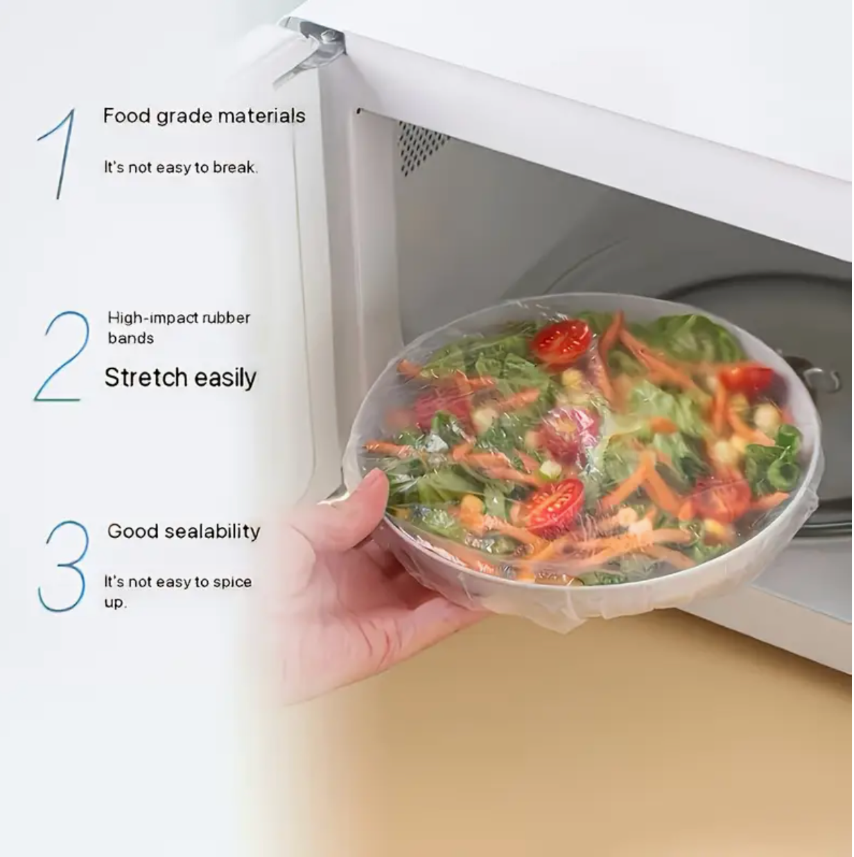 100pcs Individually Wrapped Food-Safe Cling Film Rolls – Transparent Plastic Wrap for Fridge, Freezer, Microwave & Kitchen Storage