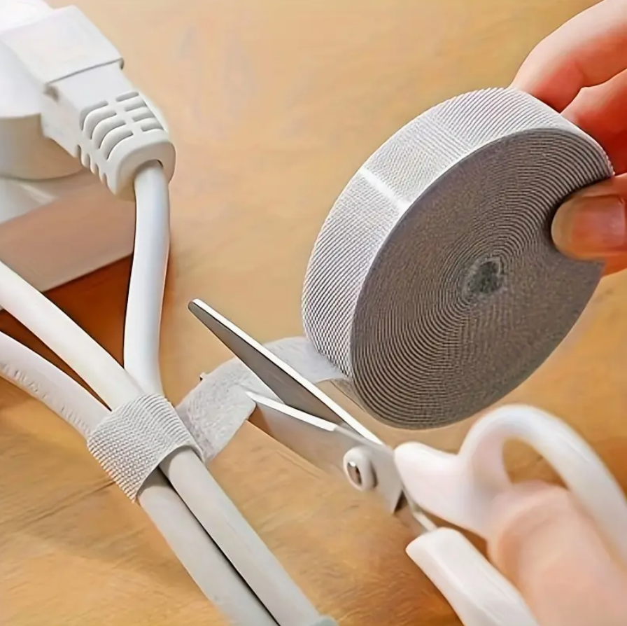 Reusable Cable Management Tape Roll – Multi-Purpose Wire Organizer & Fastening Strap for Home, Office, TV & Computer Cables