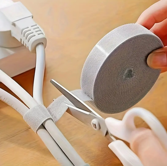Reusable Cable Management Tape Roll – Multi-Purpose Wire Organizer & Fastening Strap for Home, Office, TV & Computer Cables